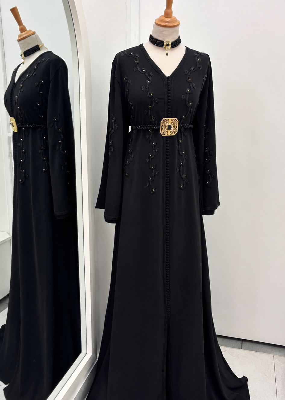 Caftan Noir Perle