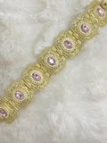 Ceinture métallique rose et dorée