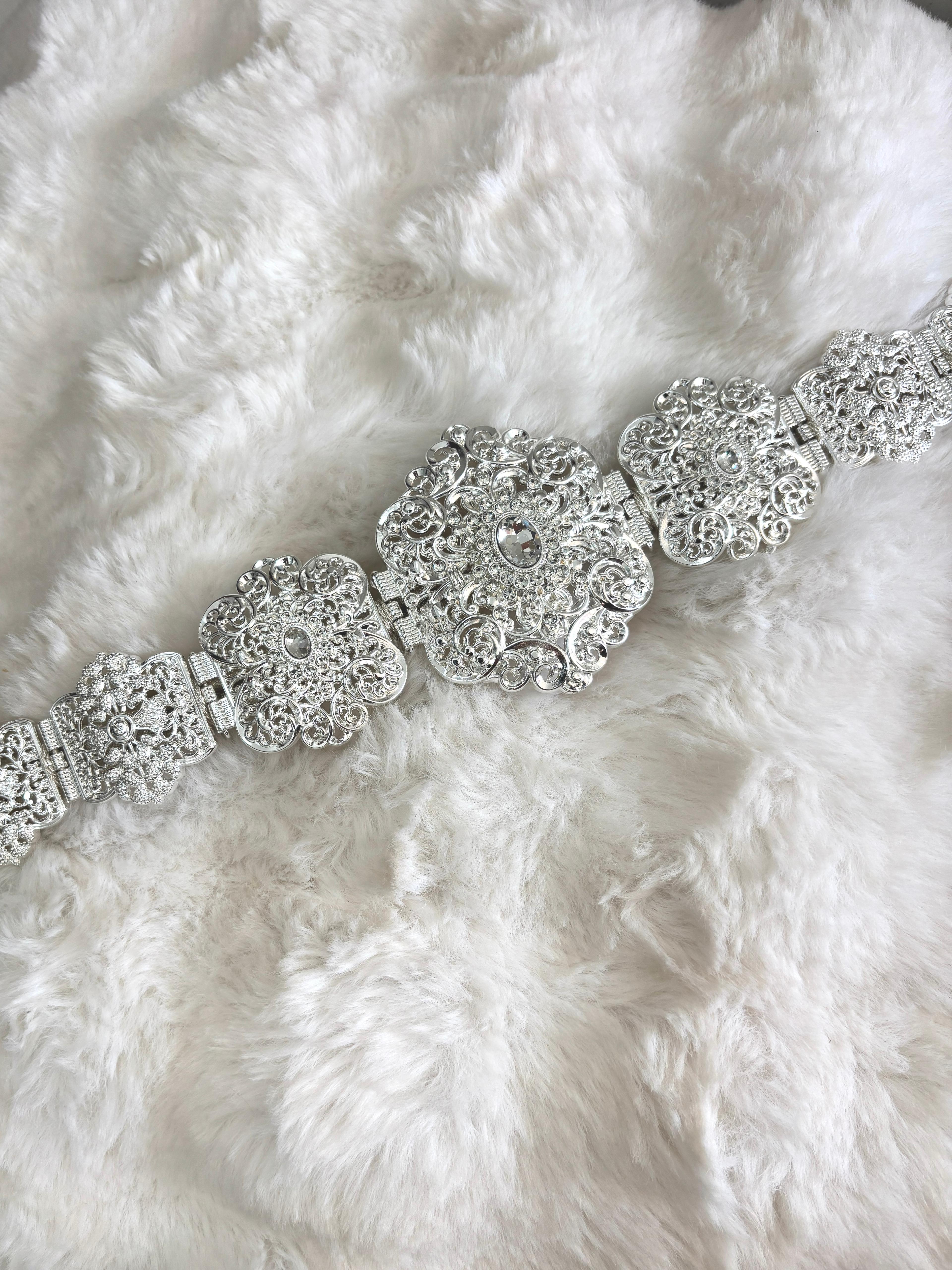 Ceinture métallique argenté
