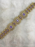 Ceinture métallique violette et dorée