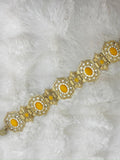 Ceinture métallique jaune et dorée