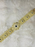 Ceinture métallique bleu nuit et dorée
