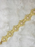 Ceinture métallique beige et dorée