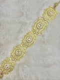 Ceinture métallique beige et dorée