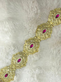 Ceinture métallique rose et dorée
