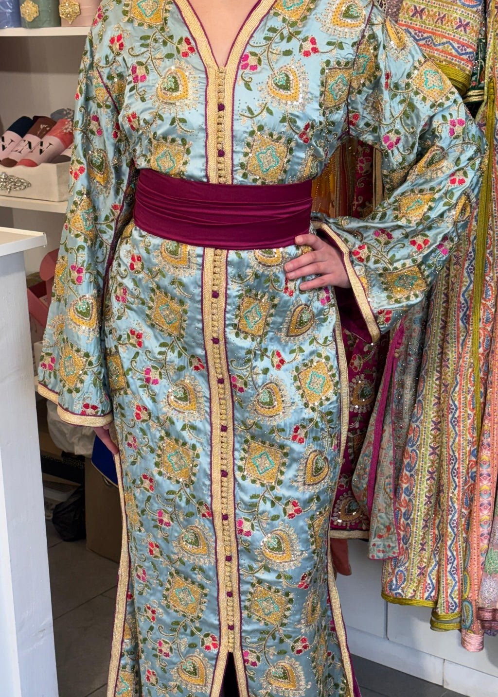 Caftan sari vert