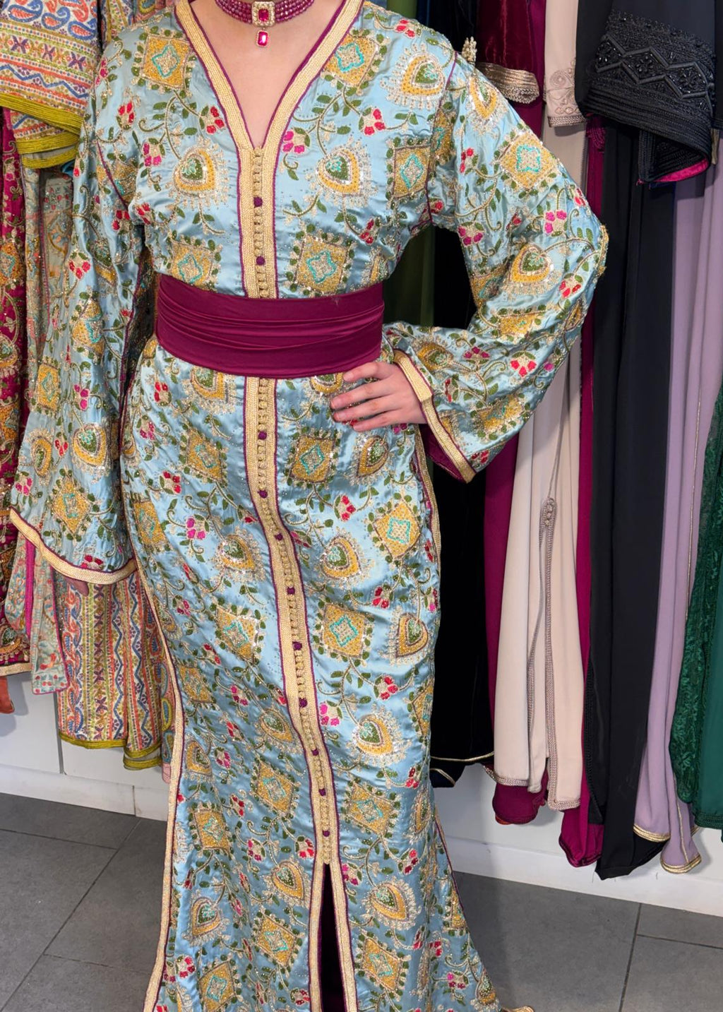 Caftan sari vert