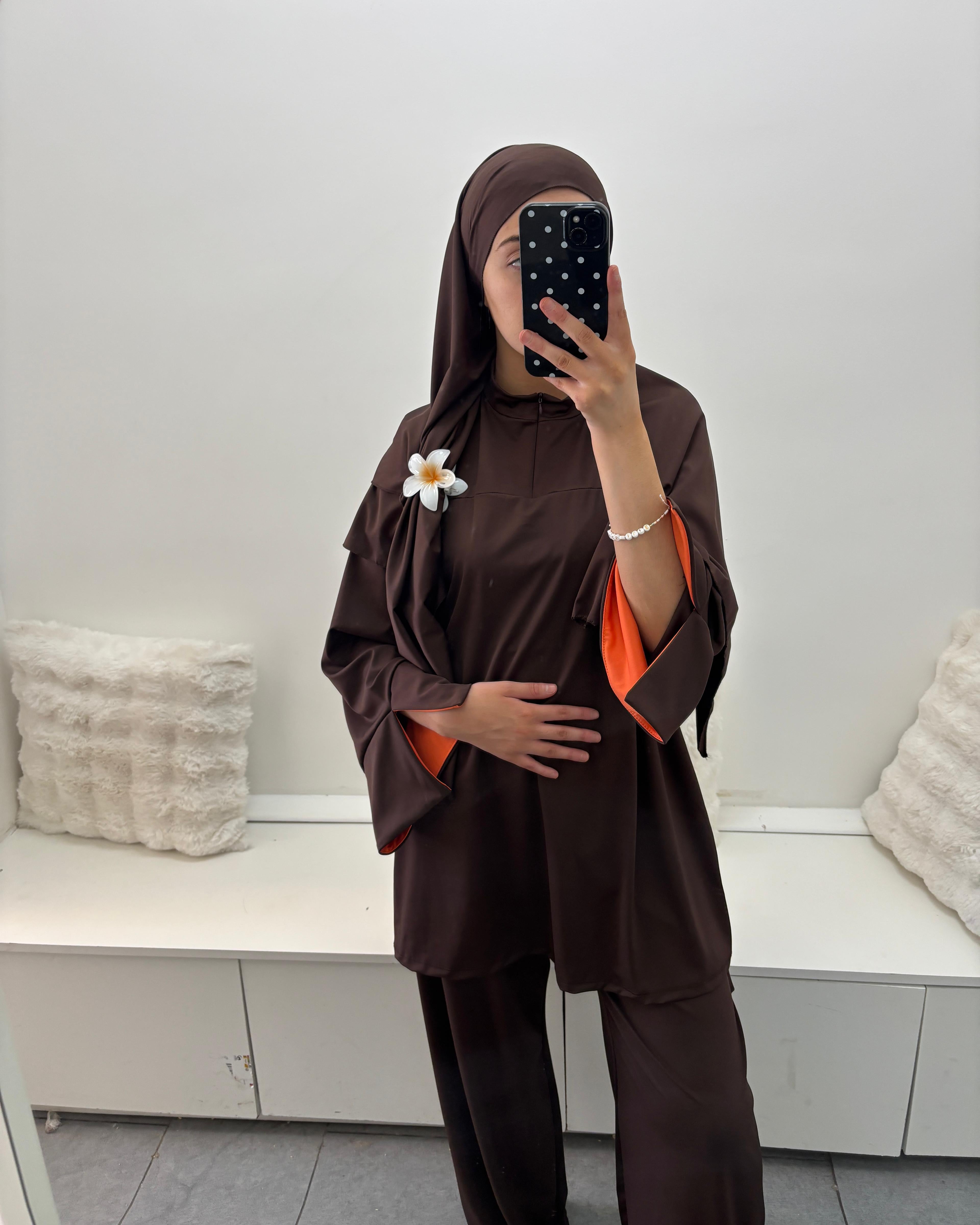 Burkini col montant doublure