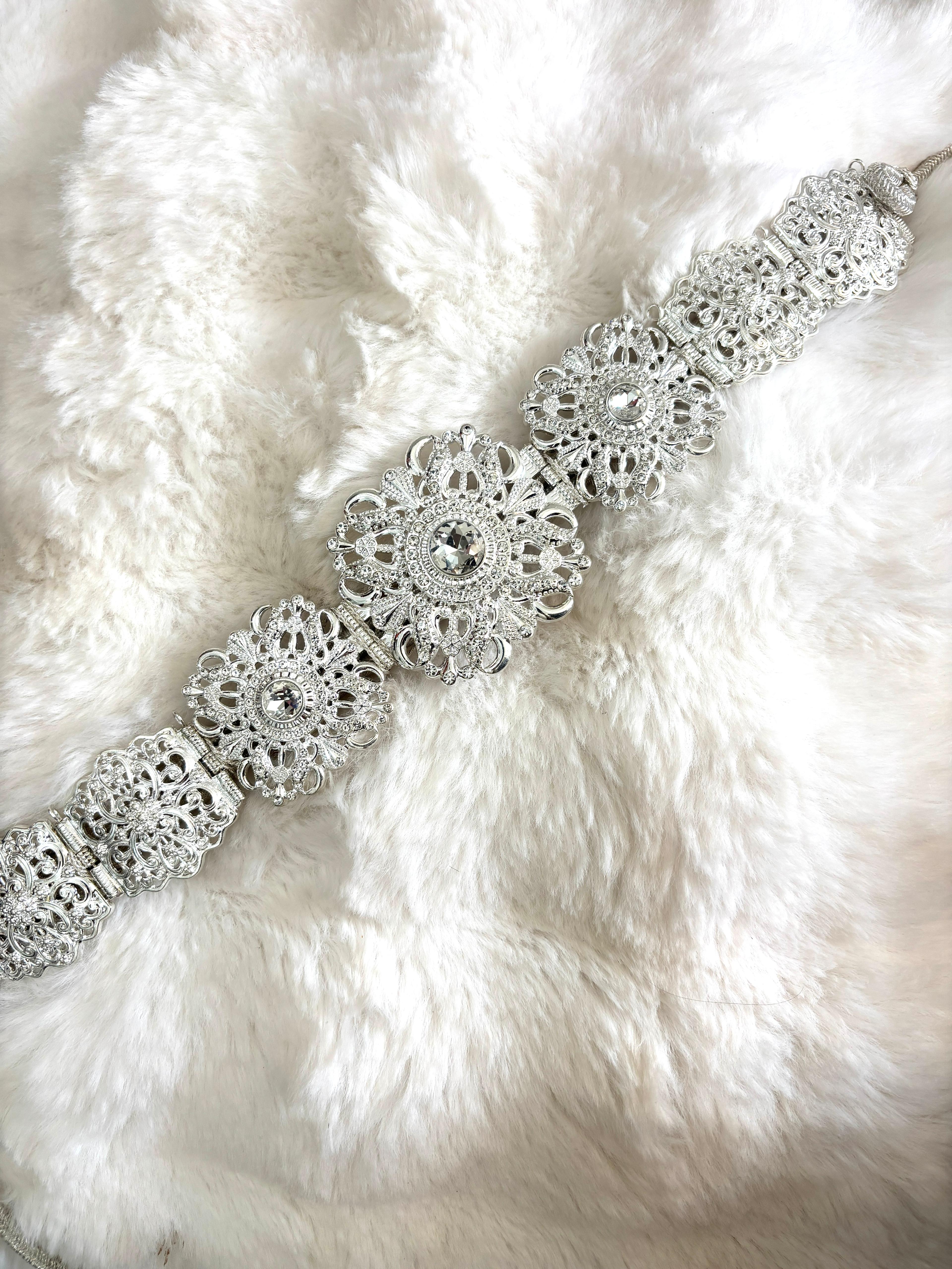 Ceinture métallique argenté