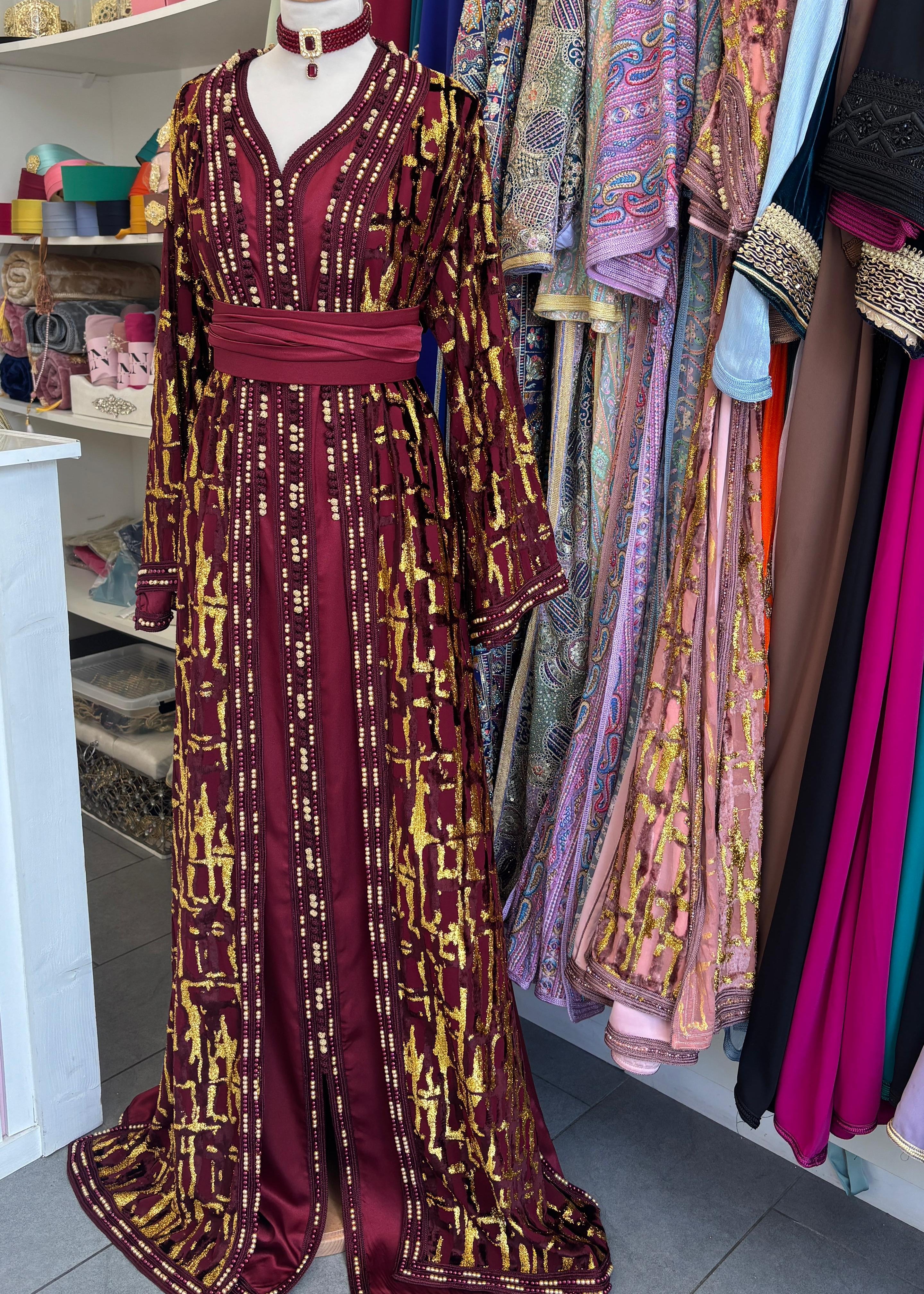 Takchita velours Bordeaux