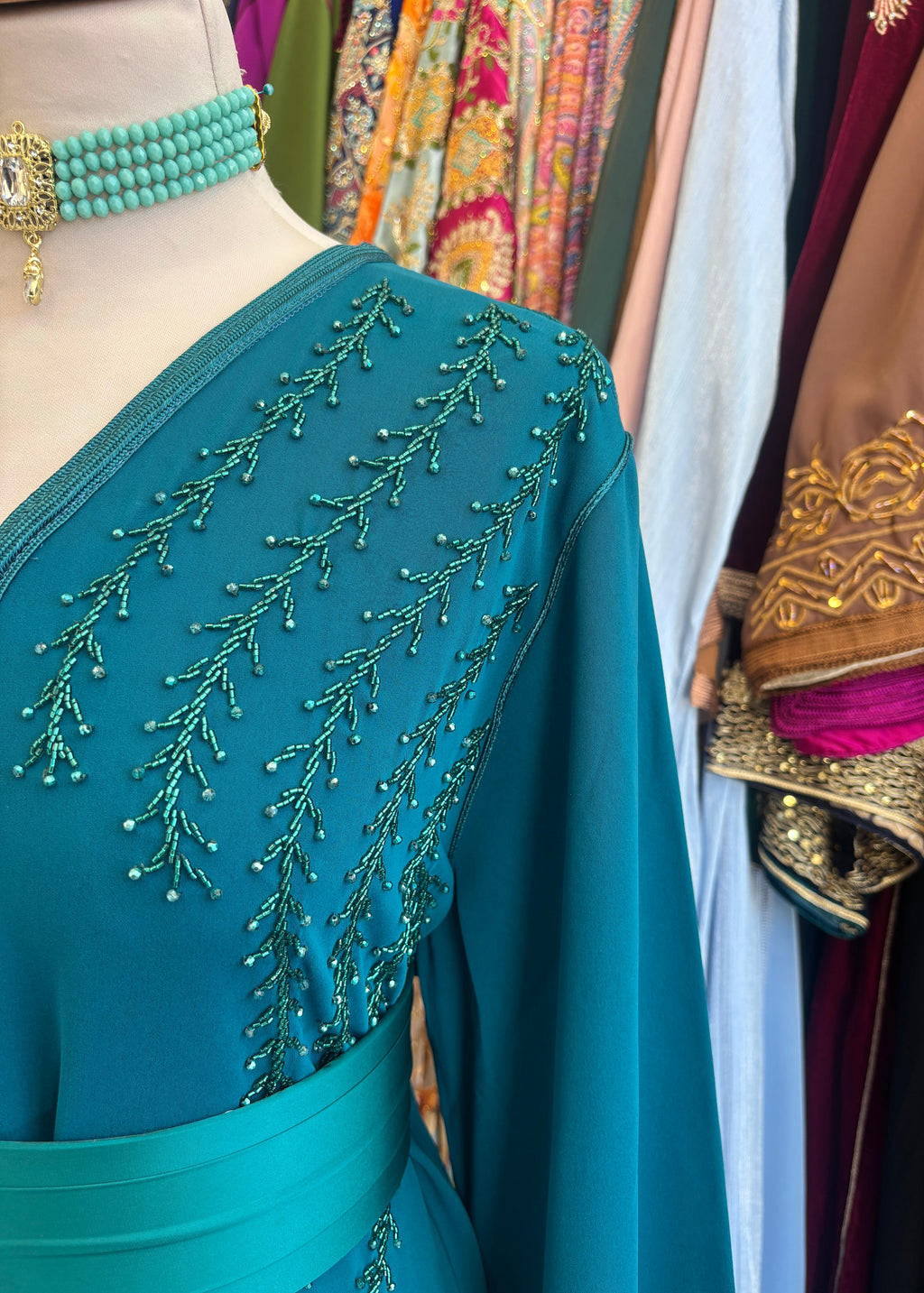 Caftan simple turquoise