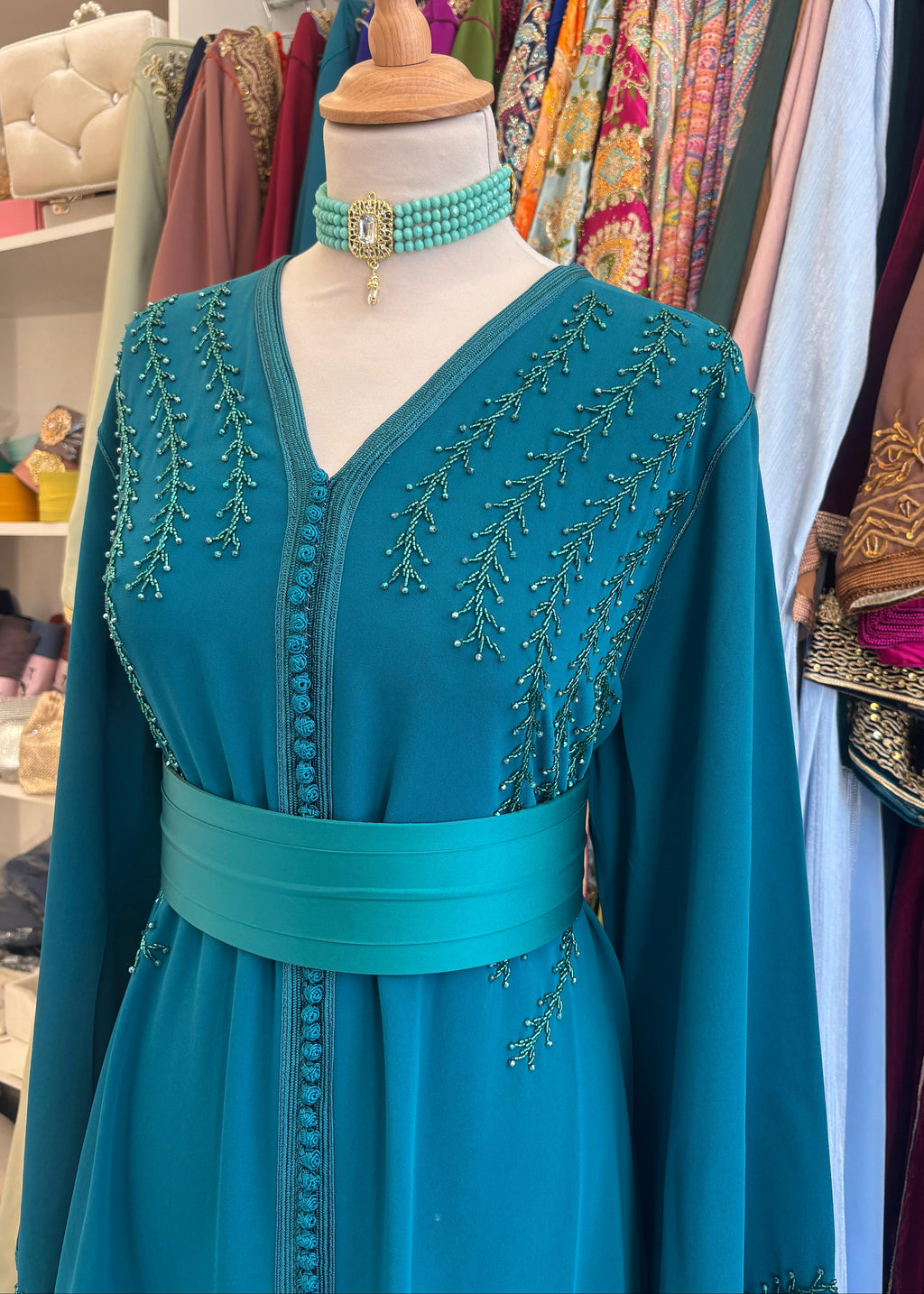 Caftan simple turquoise