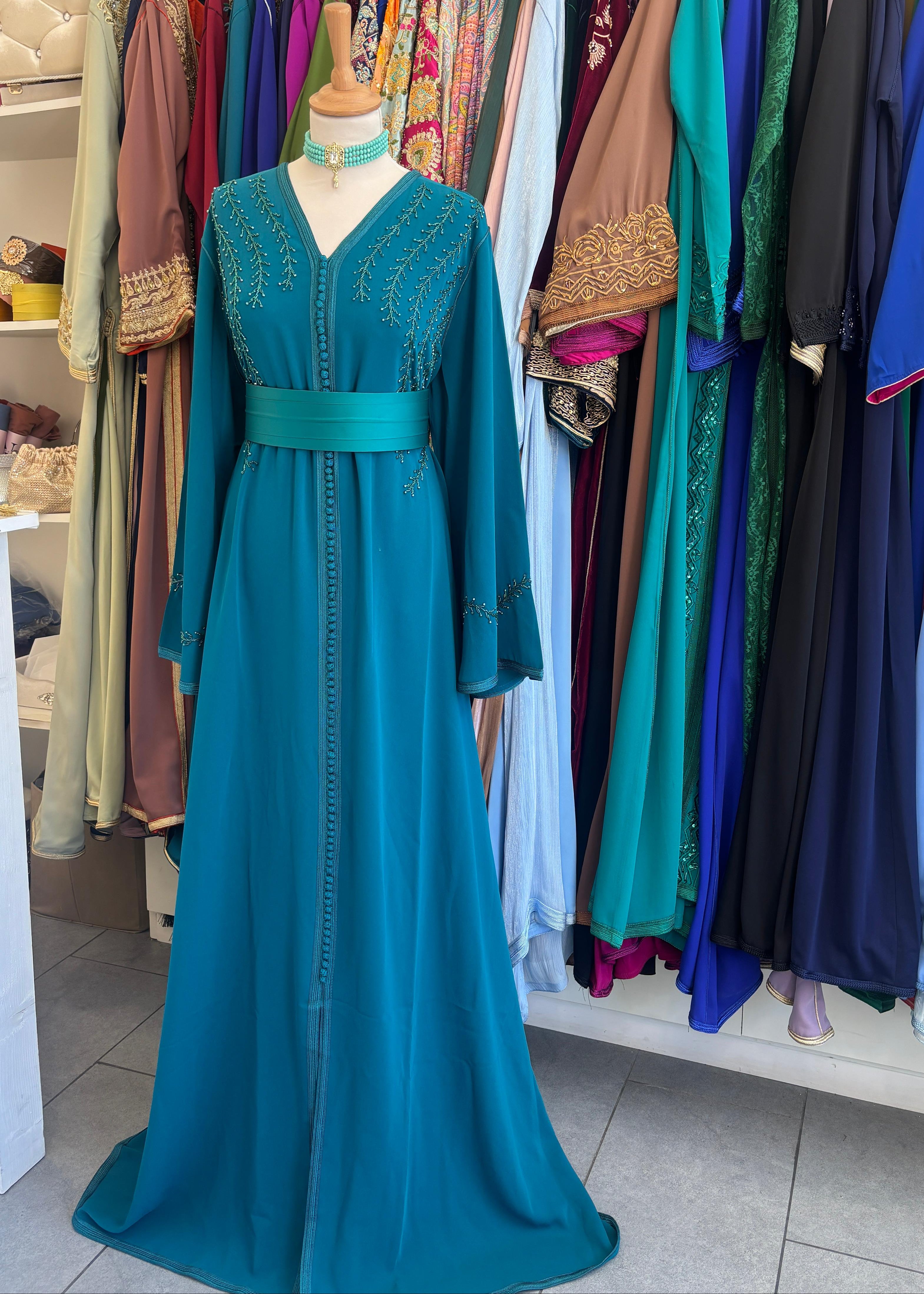 Caftan simple turquoise