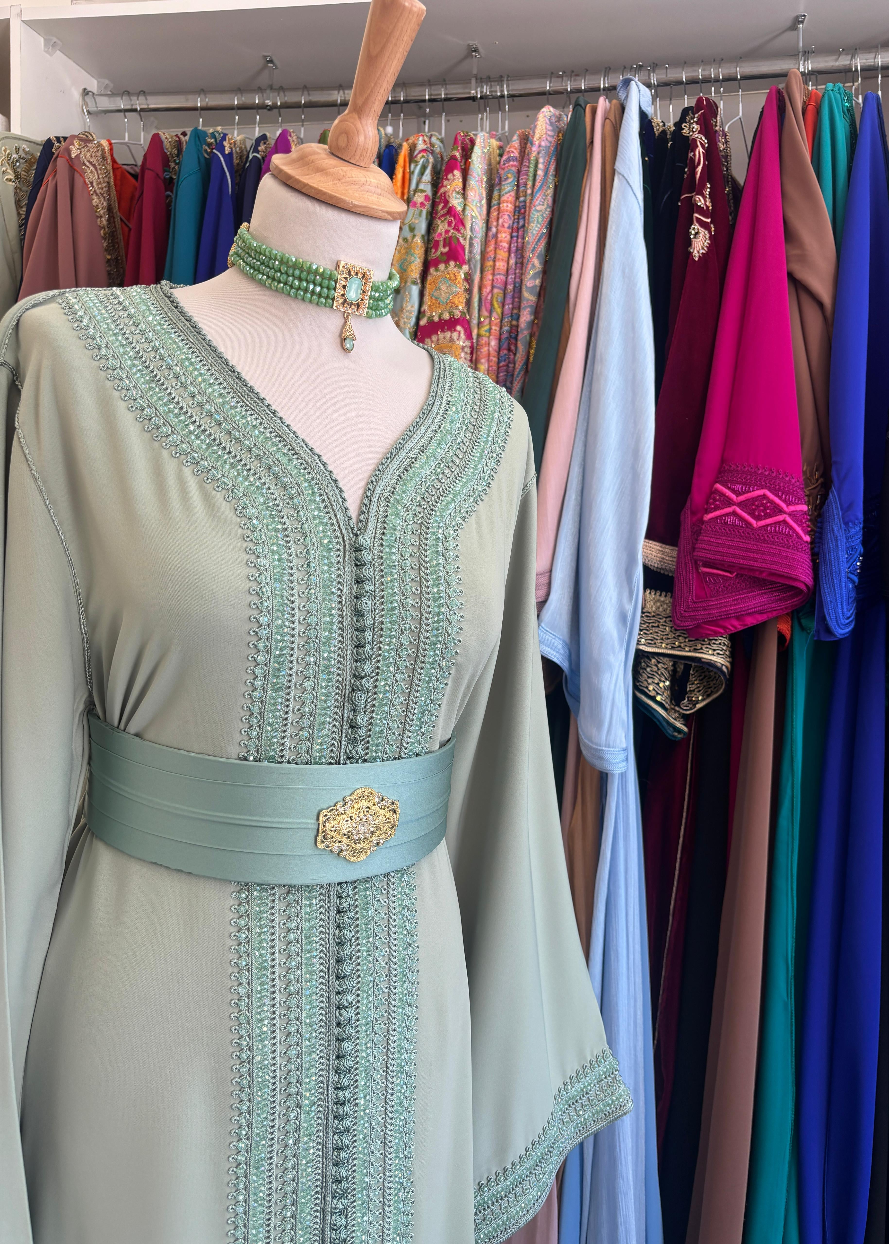 Caftan perle vert