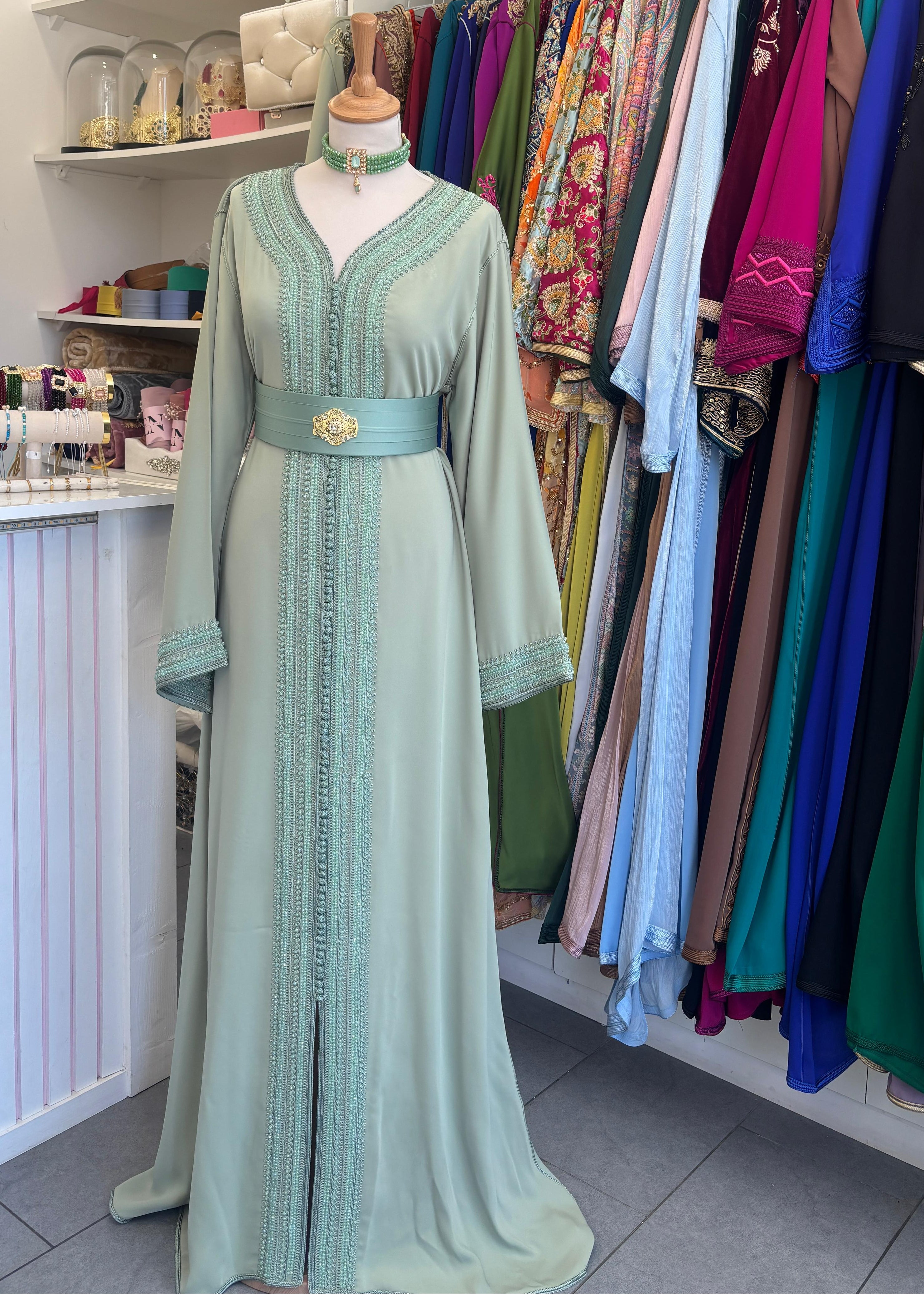 Caftan perle vert