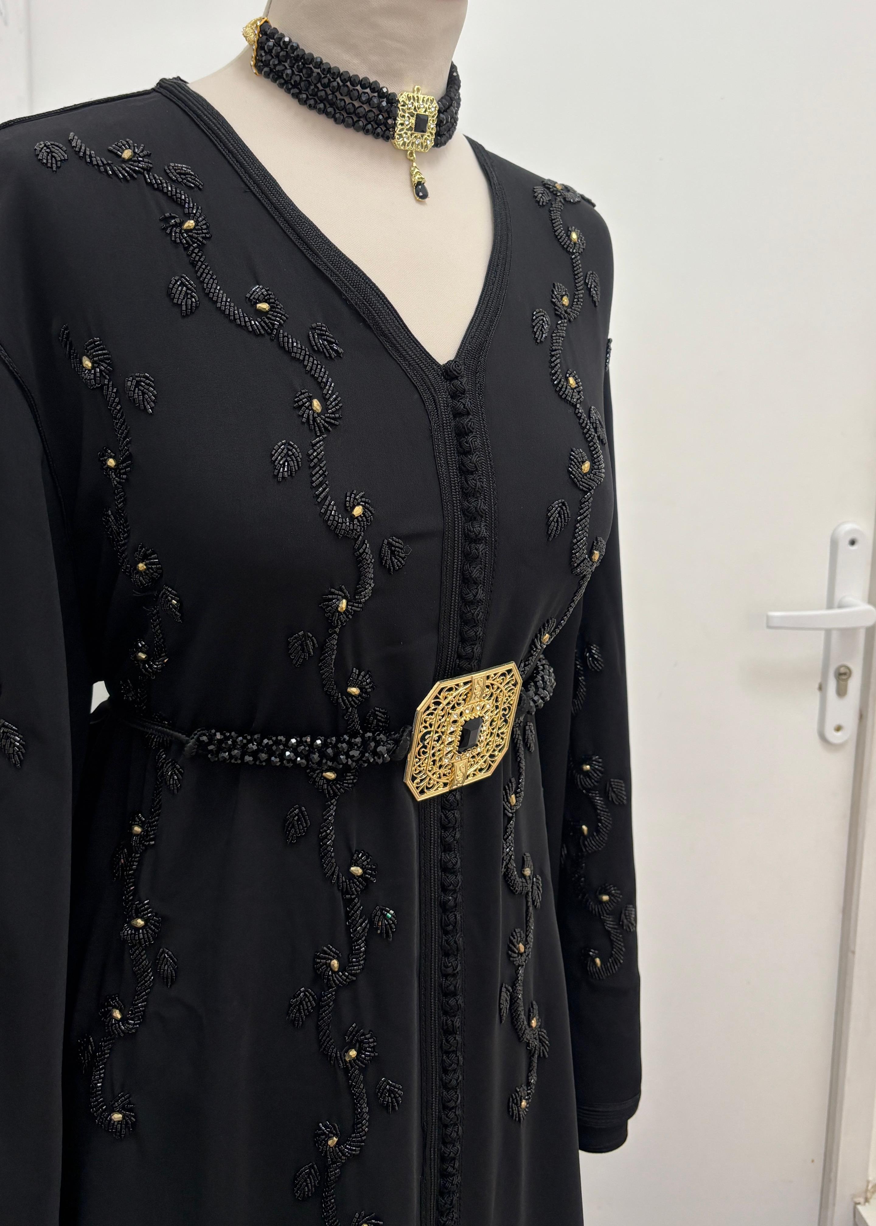 Caftan Noir Perle