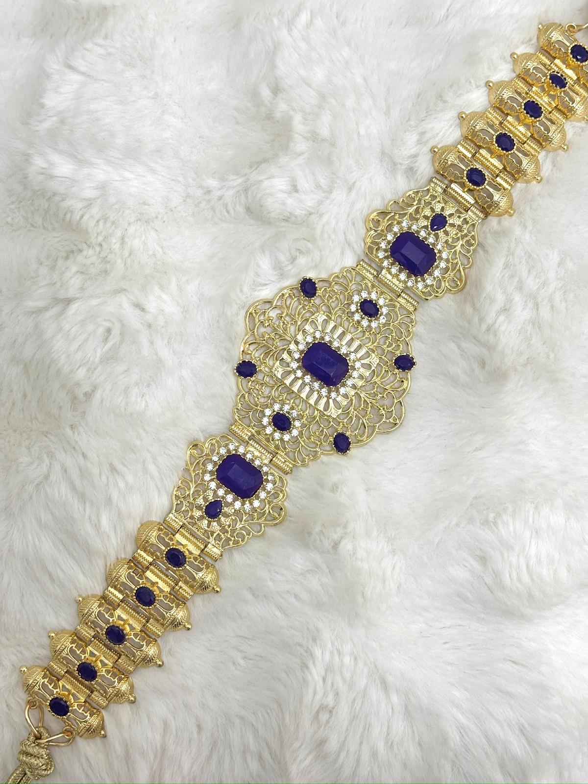 Ceinture métallique violette et doré